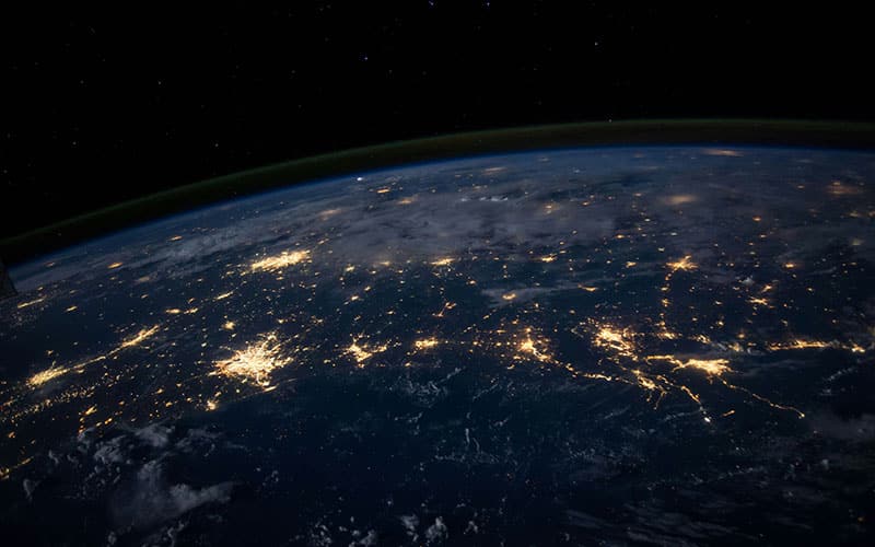 Global network connections representing business data connectivity